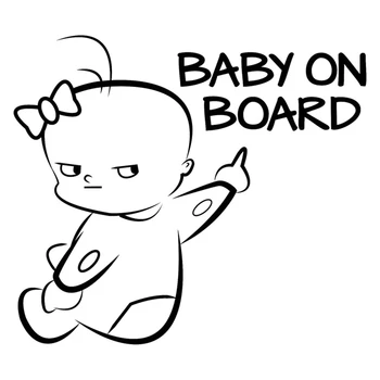 

16*14.1CM BABY ON BOARD Funny Vinyl Car Sticker Warning Sign Decal