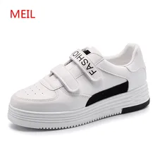 Meil повседневная женская обувь туфли на платформе, туфли на толстой подошве из искусственной кожи; туфли на плоской подошве Для женщин; дышащая женская обувь белого цвета; кроссовки
