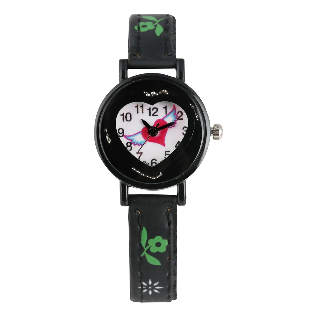 

Cute Graceful Dial with Quicksand Balls Watch for Kids Quartz Leather Band Wrist Watches Gift for Children