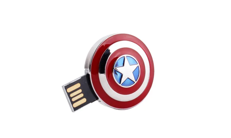 Металлический флеш-накопитель JASTER captain america Shield usb 2,0, 4 Гб, USB флеш-накопитель, 8 ГБ, 16 ГБ, 32 ГБ, 64 ГБ, 5 шт., цветная печать логотипа