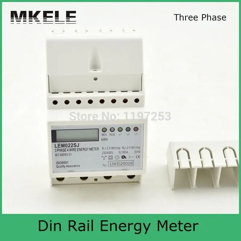 Небольшой трехфазный MK-LEM022SJ мини din-рейка электронный счетчик энергии
