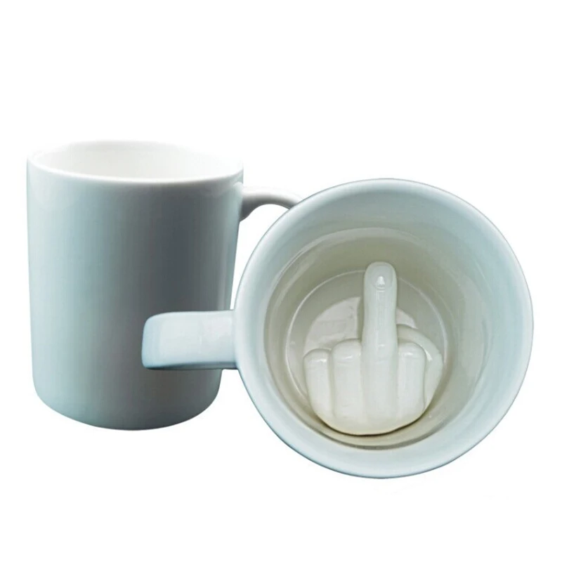 Творческий белый средний палец стиль чашки новинка Смешивание Кофе Молоко чашка смешная керамическая чашка