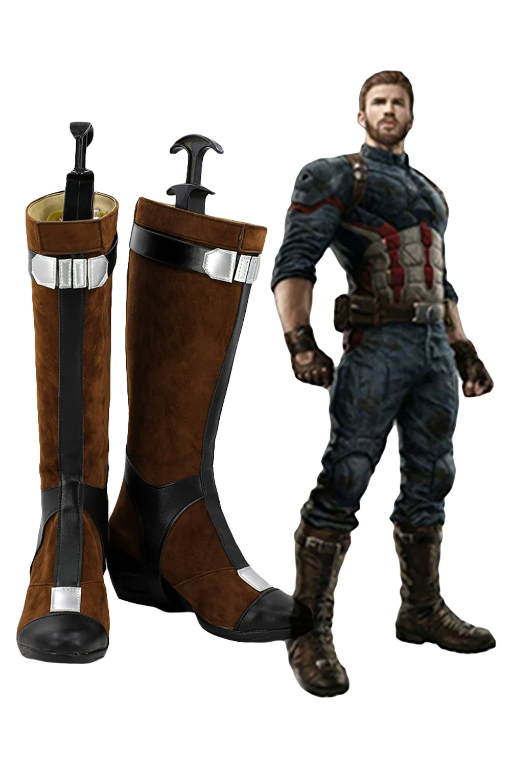 Captain America Boots The Avengers Infinity War Captain America Cosplay Shoes Boots Halloween