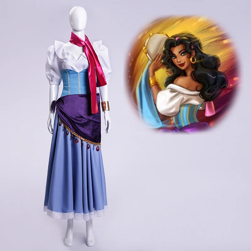 Hunchback of Notre Dame Esmeralda костюм для косплея фиолетового цвета синие вечерние платья