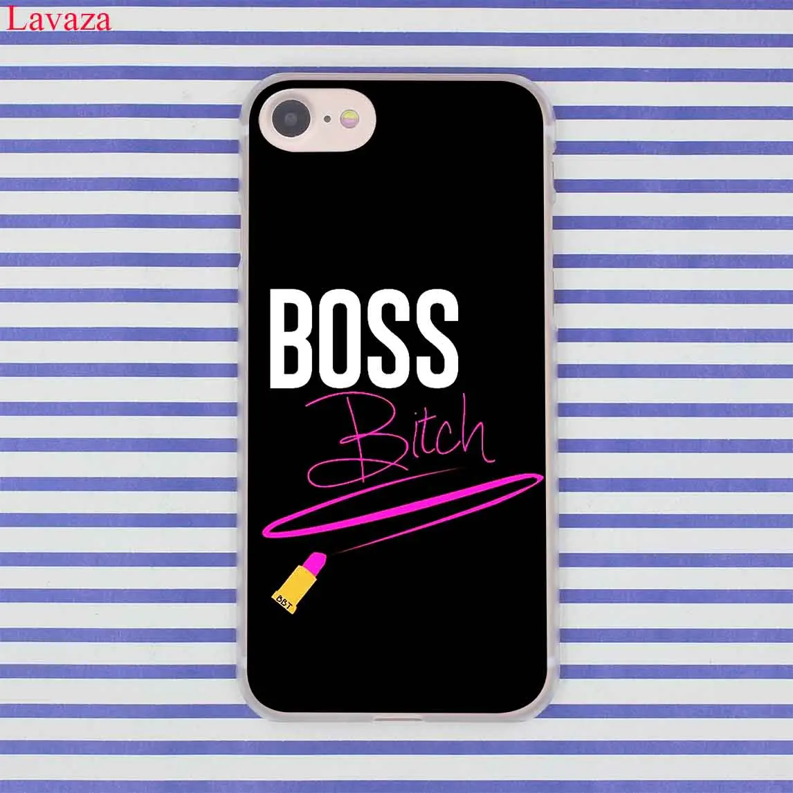 Жесткий чехол для телефона Lavaza розовый boos I AM не всегда iPhone XR XS X 11 Pro Max 10 7 8 6 6S 5 5S