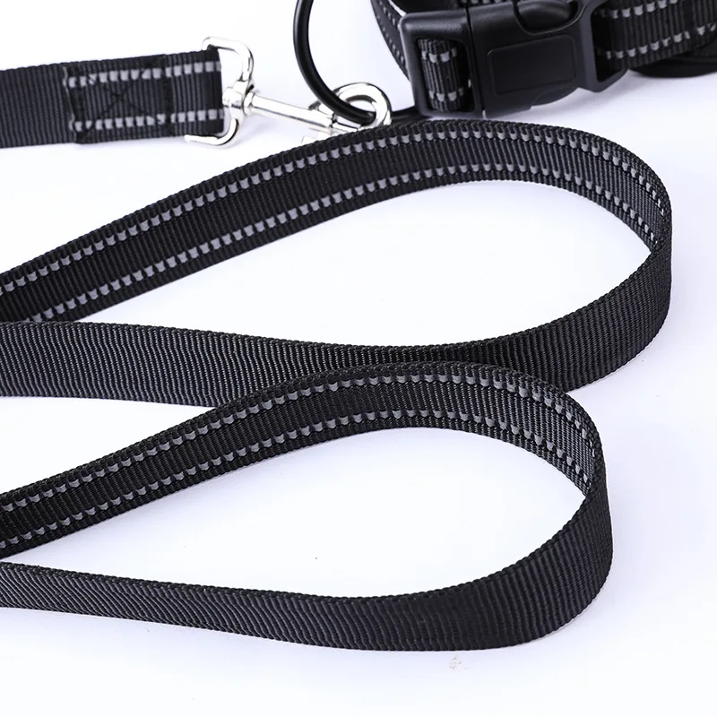 Dog traction collar collar suit large dog medium-sized neck collar golden hair small neck kennel traction rope Reflection PU