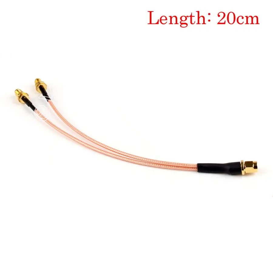 

Areyourshop RG316 Cable RP-SMA Male To 2 RP-SMA Female Branch RF Pigtail Cable RG316 20cm Y Type 10P
