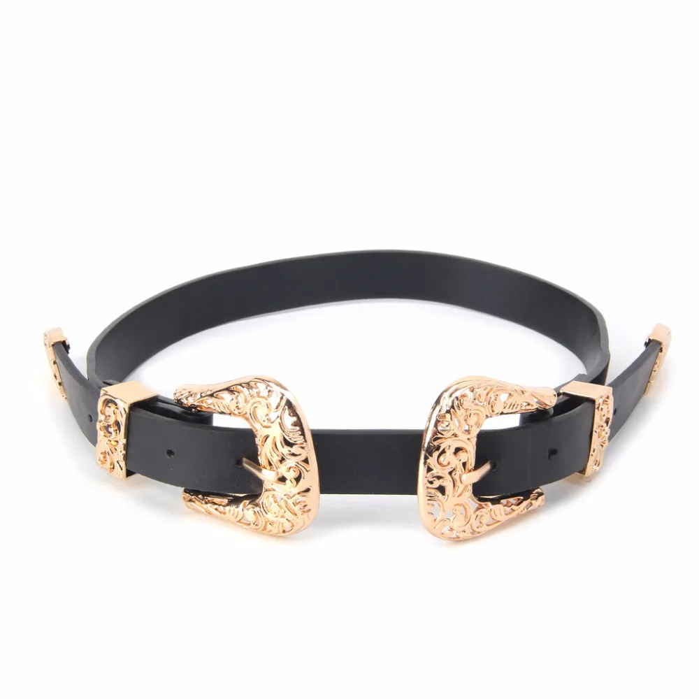 

Waist Band Belt Double Buckle Accessory Women Fashion Metal Waistband