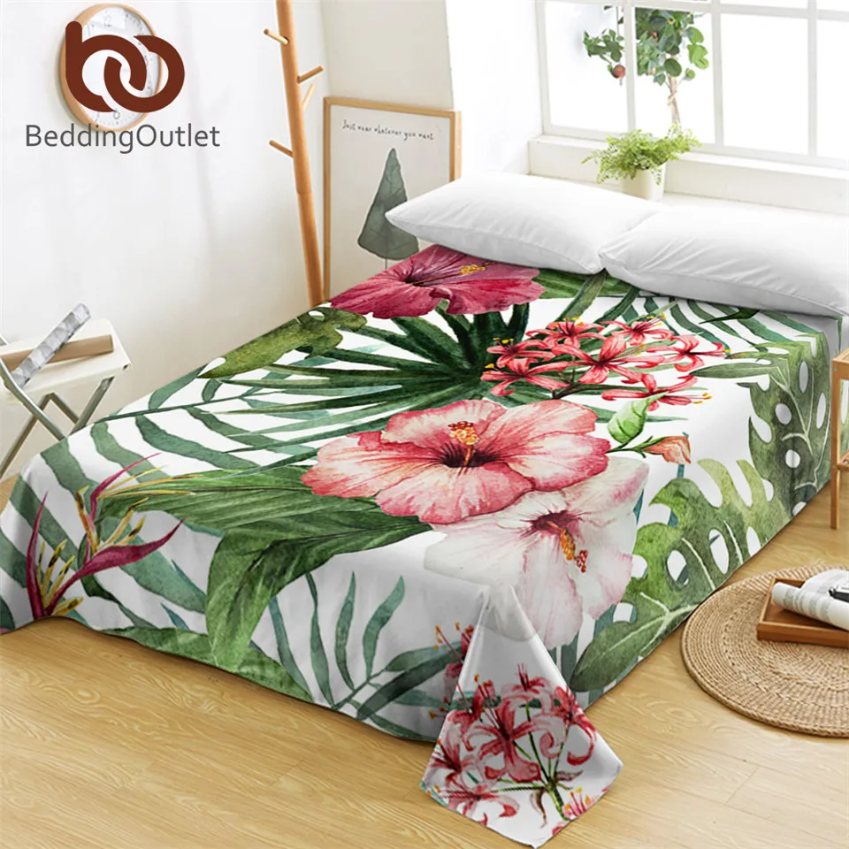 Постельное белье BeddingOutlet с цветами для взрослых листья тропические растения