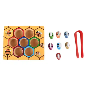 

Wooden Children Education Clip Beehive Games Early Childhood Tool Education Intelligence Color Cognition Clip Small Bee Toys
