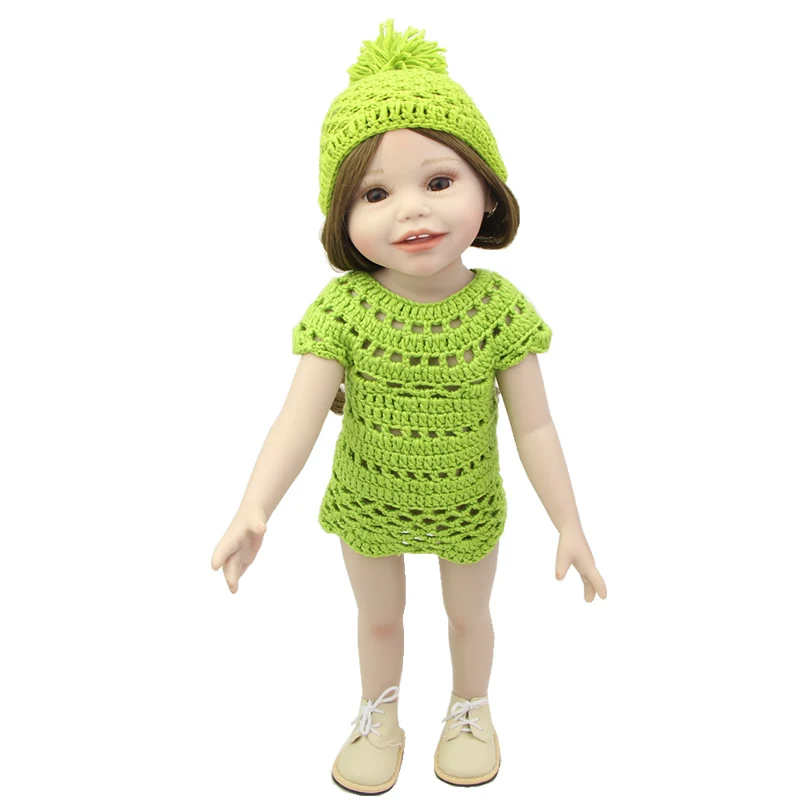 

Adorable 18 Inch American Doll Real Looking Princess Girl Toy Lifelike Newborn Dolls With Knitted Dress Kids Birthday Xmas Gift