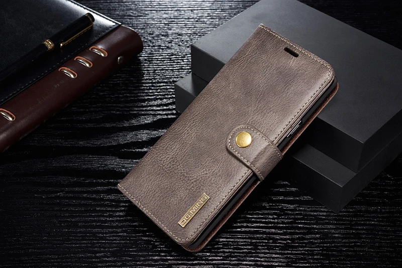 Роскошный чехол из натуральной кожи для S10 Plus E Магнитный чехол съемный для samsung Galaxy Note 10 9 8 S9 S8 S10 Plus A6 A7 A8