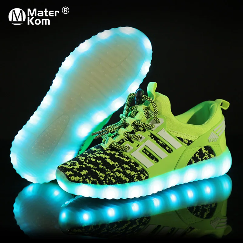 Prezzo Formato 25 37 Bambini Scarpe per le Ragazze Dei Ragazzi Caricatore USB Schoenen Bambini Chaussure Enfant Luminoso Raggiante Scarpa Da Tennis con luce del Sole