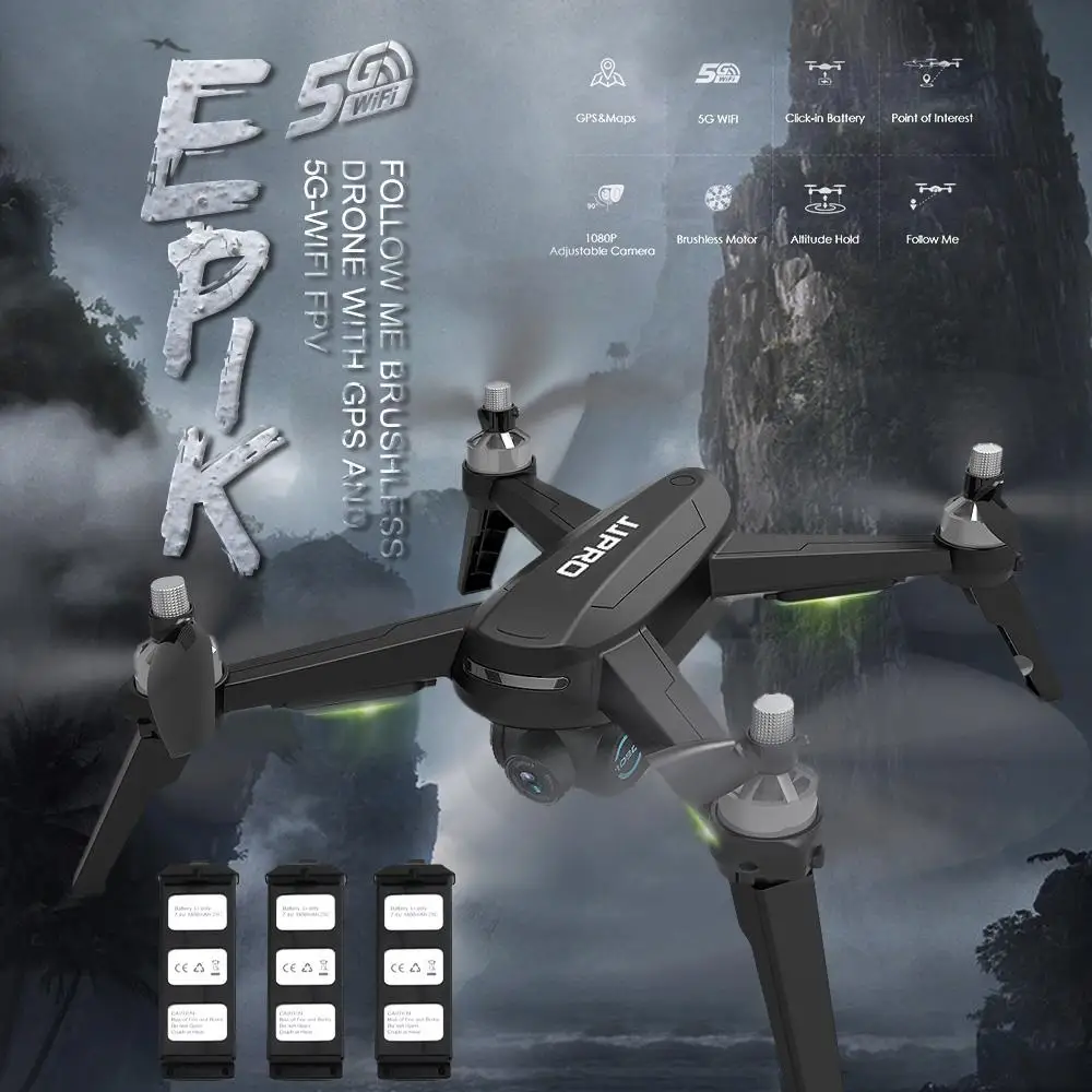 

JJRC JJPRO X5 EPIK RC Drone with Camera 1080P 5G Wifi GPS RC Quadcopter Suitcase Handbag Brushless Motor with 3 Batteries