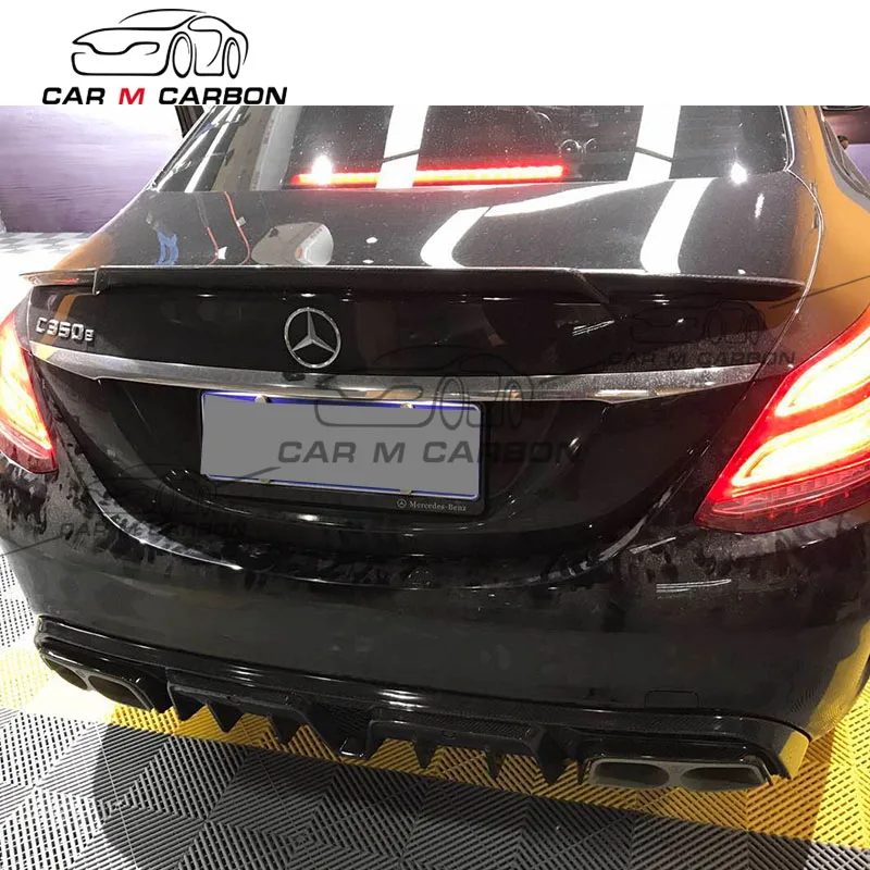 W205 C63 части из углеродного волокна подходят для W205 C63 C63S подтяжка лица к B650 углеродное волокно передняя губа/задний диффузор/заднее крыло и глушитель