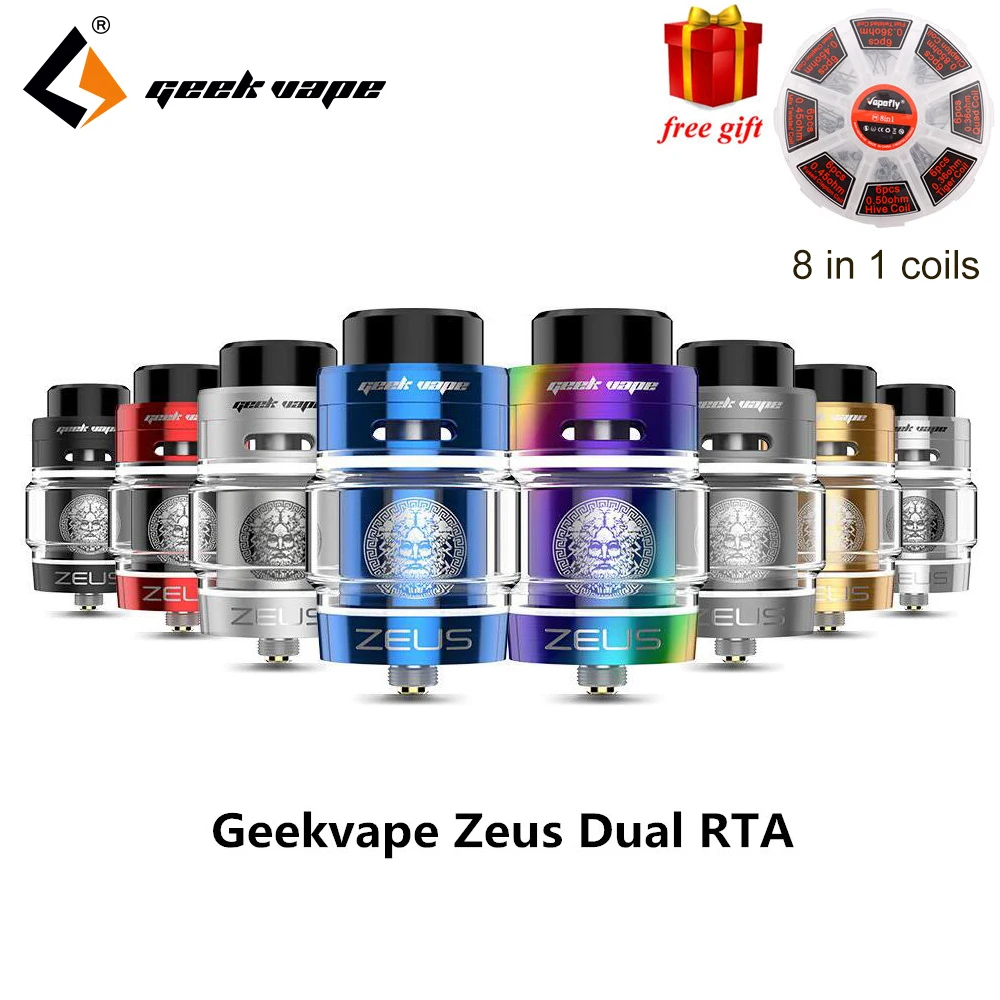 Free gift Original Zeus dual RTA Geekvape Zeus Dual coil 5.5 ml RTA zeus atomizer leak proof top airflow system E Cigarette цена Free gift Original Zeus dual RTA Geekvape Zeus Dual coil 5.5 ml RTA zeus atomizer leak proof top airflow system E Cigarette цены онлайн