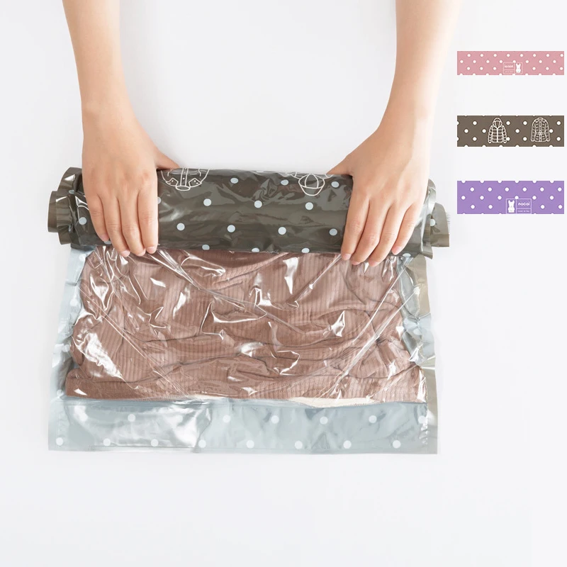 

2PCS Clothes Compression Storage Bags For Travel Hand Rolling Clothes Oragnizer Vacuum Bag Pouch Sealer Bags Luggage Accessories