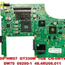 Оригинальная материнская плата для ноутбука DELL V3700 HM57 GT330M 1GB CN-0WTW8F DW70 09290-1 48.4ru06011 протестирована