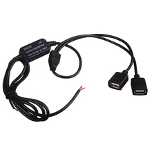 DC 12V to 5V Inverter Converter Step Down USB Female Hard Wire Car Power Charger Cable