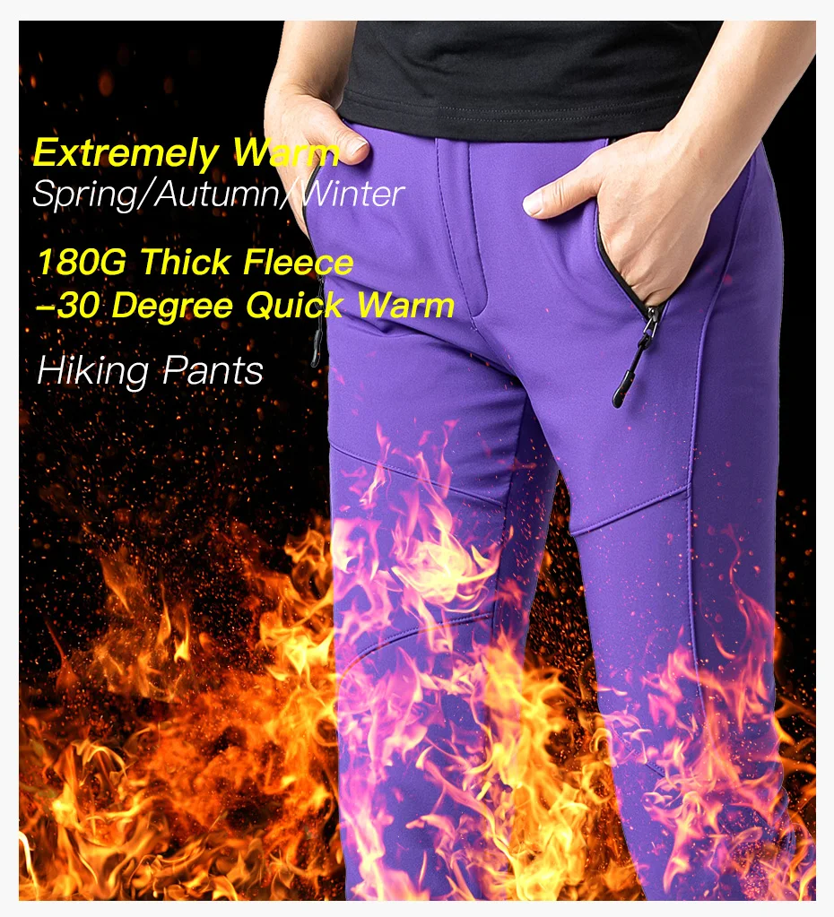 Warm Winter Hiking Pants Waterproof Anti-tear Outdoor Trekking Pants Men`s Hunting Pants Women`s Sports Pants (3)