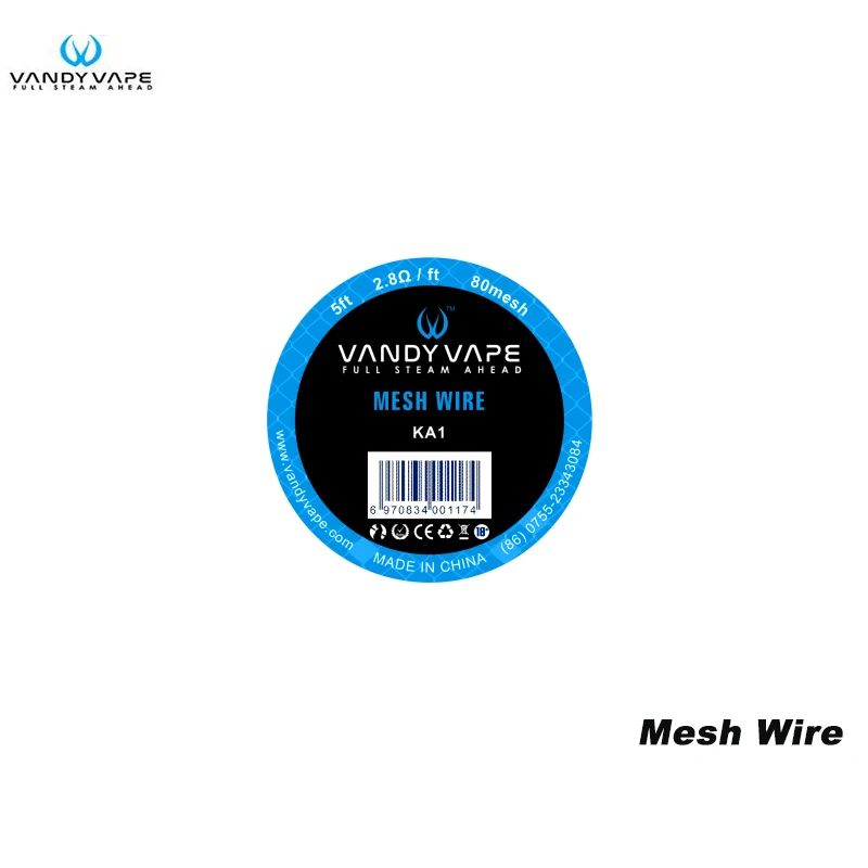 

Original Vandy Vape Mesh Wire KA1 80mesh Ni80 100mesh SS316L 150/200mesh 5ft Coil Wire For E-Cigarette Mesh RDA RBA DIY Atomizer
