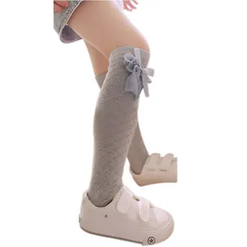 

Girls Kid High Lovely Bow Knee Age 3-10Y grey