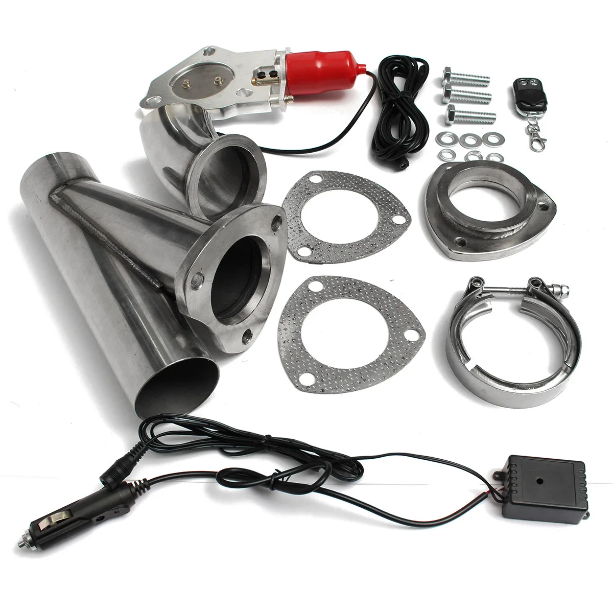 

Electric Exhaust Valve Catback Downpipe Systems Dump Remote Cutout E-Cut Kit w/ Switch 2.5 inch