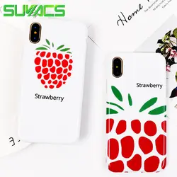 SUYACS глянцевый чехол для телефона для iPhone 6 6 S 7 8 Plus X ''Strawberry'' подростков Стиль мягкая IMD случаях крышка Fundas мешок ракушек Coque