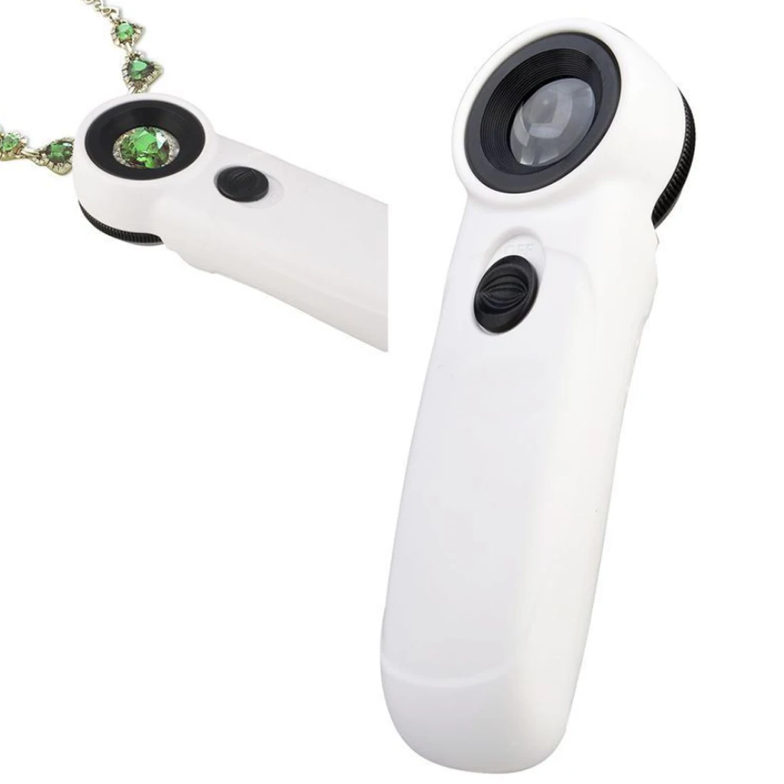 

Handheld Magnifier 40X Magnifying Glass Loupe Lens For Reading Jewelry Watch Repair Tool With 2 LED Light