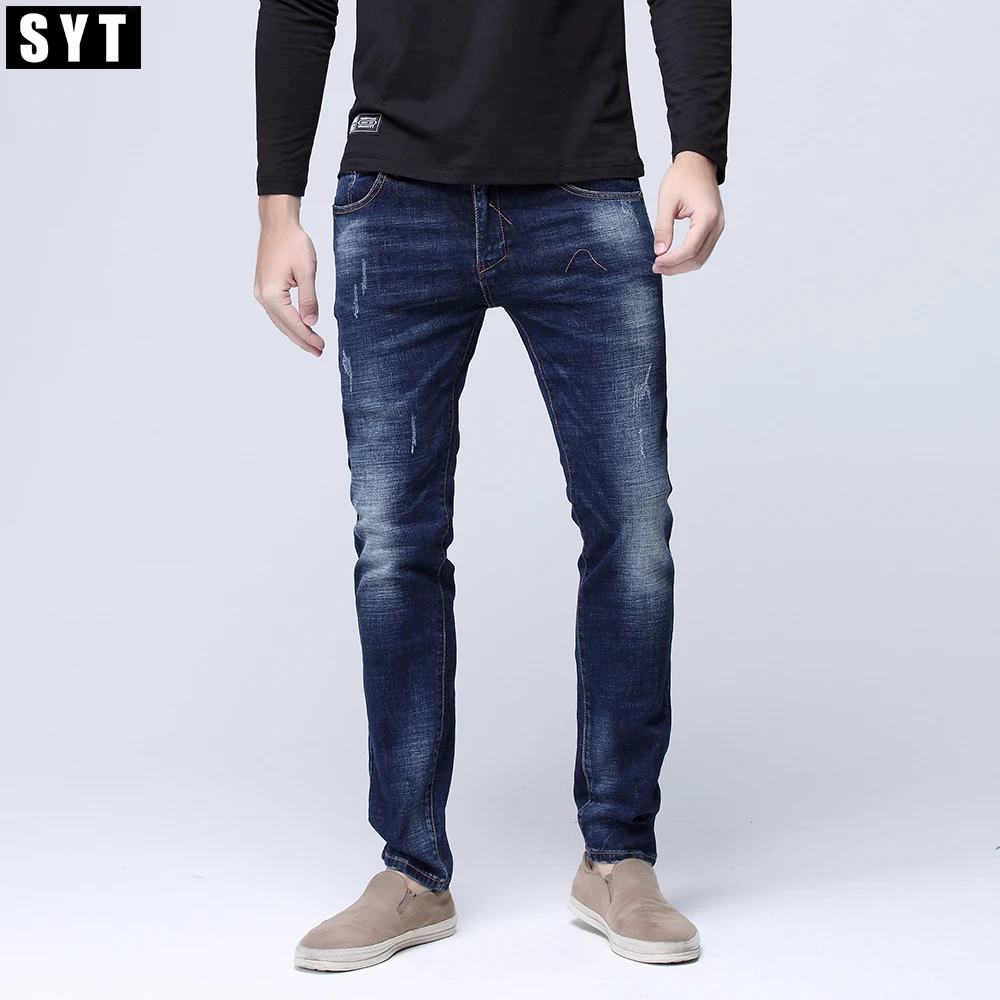 2017 SYT autumn winter Mens Casual Skinny stretch Jean Slim Regular Fit ...