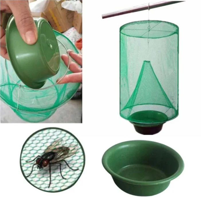 

Health 1PCS Pest Control Reusable Hanging Fly Catcher Killer Flies Flytrap Cage Net Trap Garden Home Yard Supplies