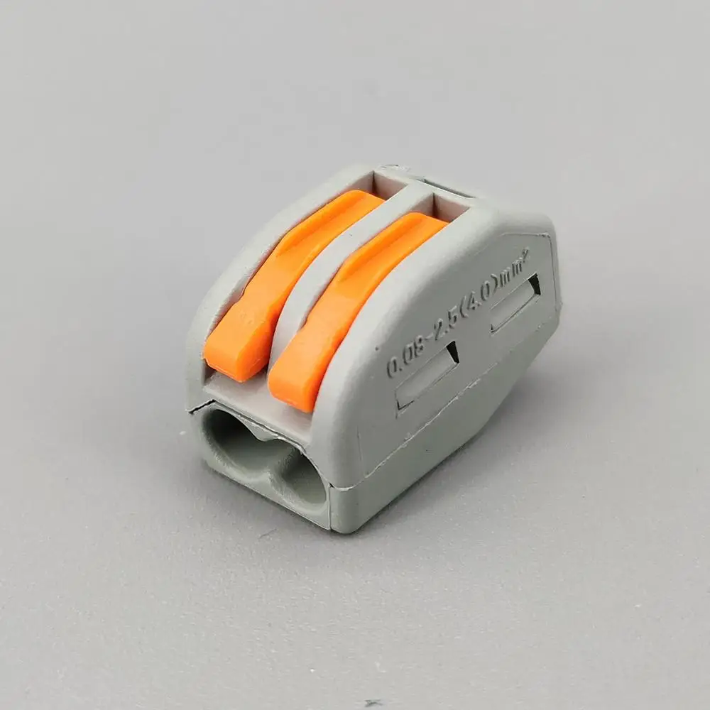 10 шт. 2 Pin Универсальный Компактный проводной разъем проводник клеммный блок с рычагом - Цвет: Gray