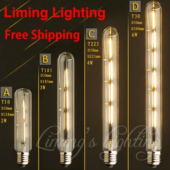 

Edison Bulb "T" Series LED Light Bulb T10/T185/T225/T300 tube Tungsten Filament E27 Vintage Incandescent Lamp Home Decoration