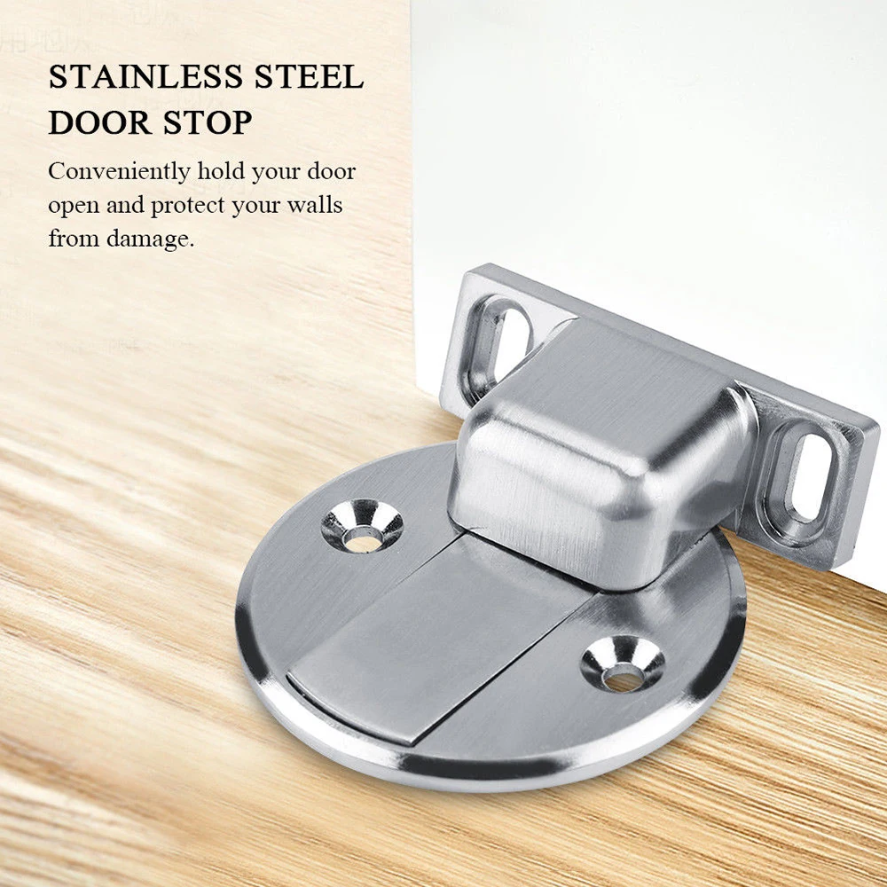 

304 Stainless Steel Magnet Door Stopper Magnetic Door Holder Toilet Glass Door Hidden Doorstop Hardware