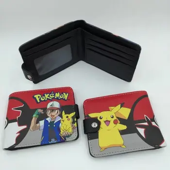 

Pocket Monster Wallet PU Wallet Cartoon Picacho Pokemon Poke Ball Pikachu Wallets Kids Boy Girl Gift Purse Short Wallets