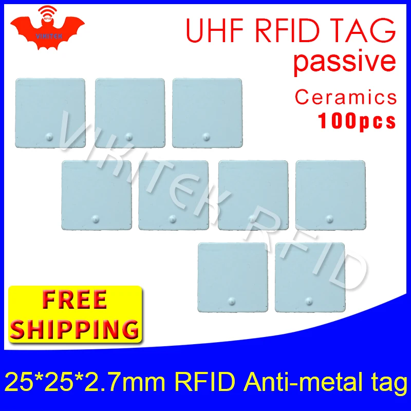 UHF RFID металлическая бирка 915 м 868 Alien H3 EPC ISO18000 6c 100 шт. 25*25*2,7 мм фиксированные активы керамики пассивные RFID теги