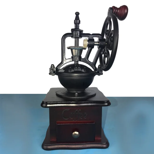 

Classical Wooden Manual Coffee Maker Machine Antique Coffee Grinder Mini Stainless Steel Handle Coco Coffee Bean Grinder
