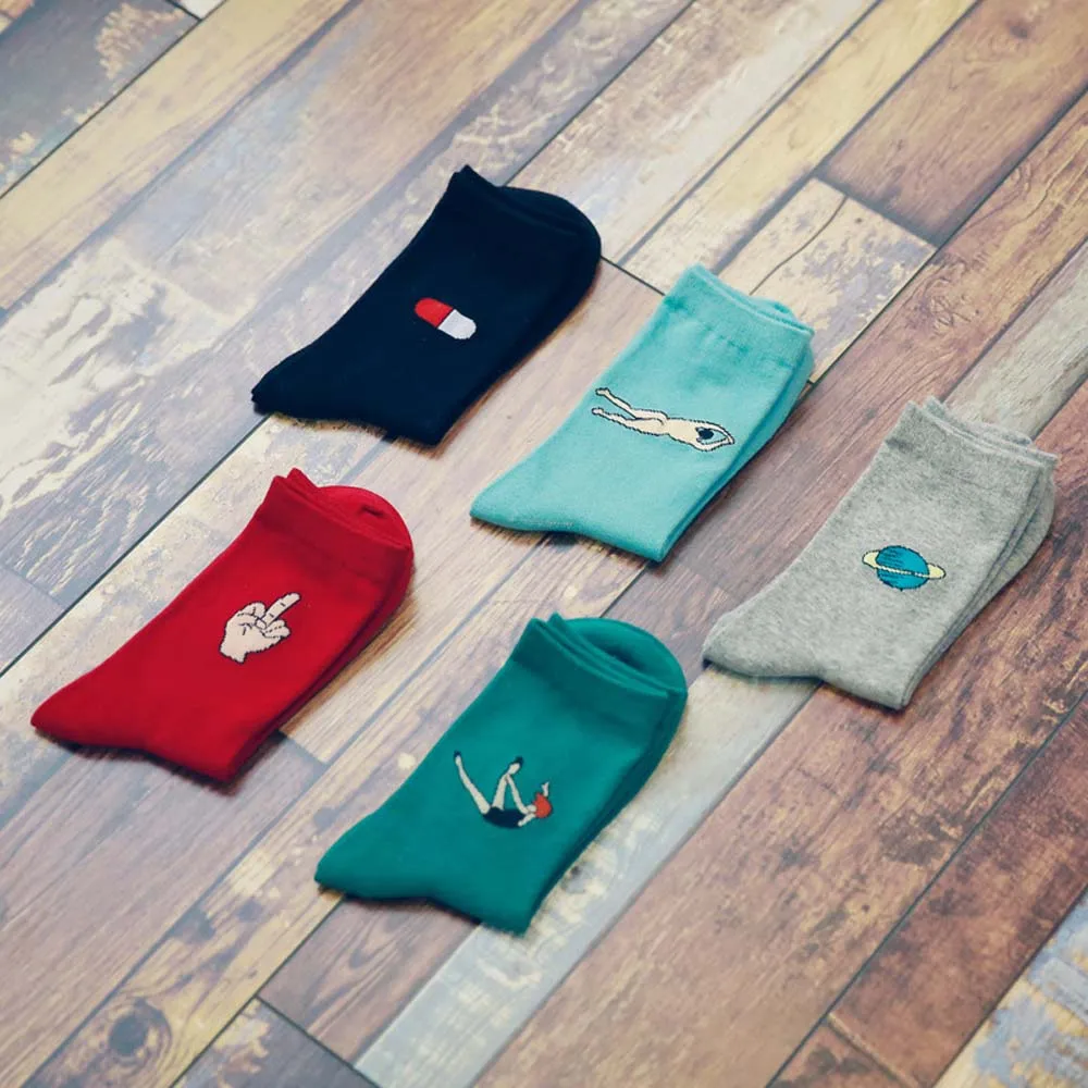 

1 Pair Fashion Harajuku Candy Color Women Girls Casual Cute Cartoon Warm Socks