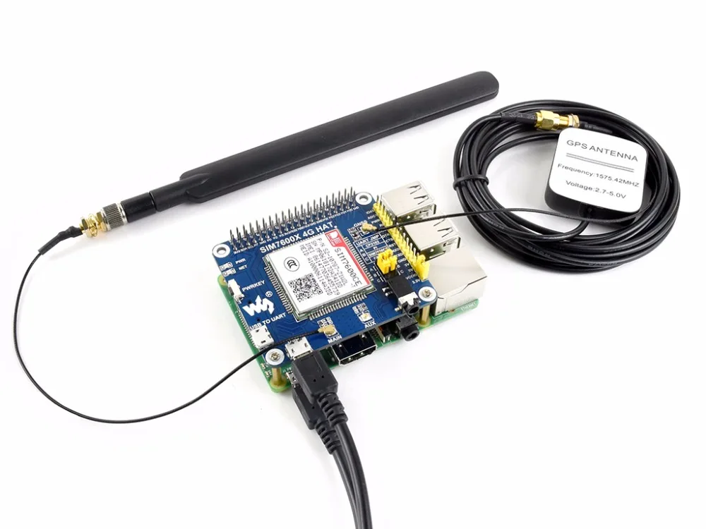 SIM7600E-H 4G HAT Based on SIM7600E-H for
