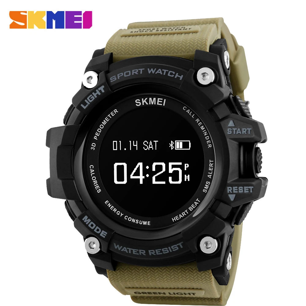 

SKMEI BT4.0 Smart Sports Watch 3ATM Water-Proof Smart Wrist Band Pedometer Heart Rate/Sleep Monitor Alarm Stopwatch Reminders