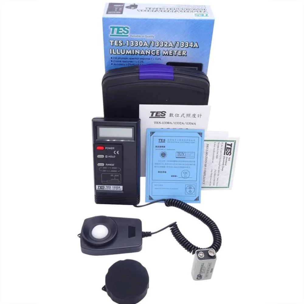  TES-1332A Digital Lux Light Meter Photometer Portable Thermometer