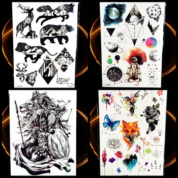 

Greek Myth Hero Spartans Temporary Tattoo Sticker Men Body Arm Tattoo Sleeve Waterproof Fake Flash Power Warrior Tattoo Black