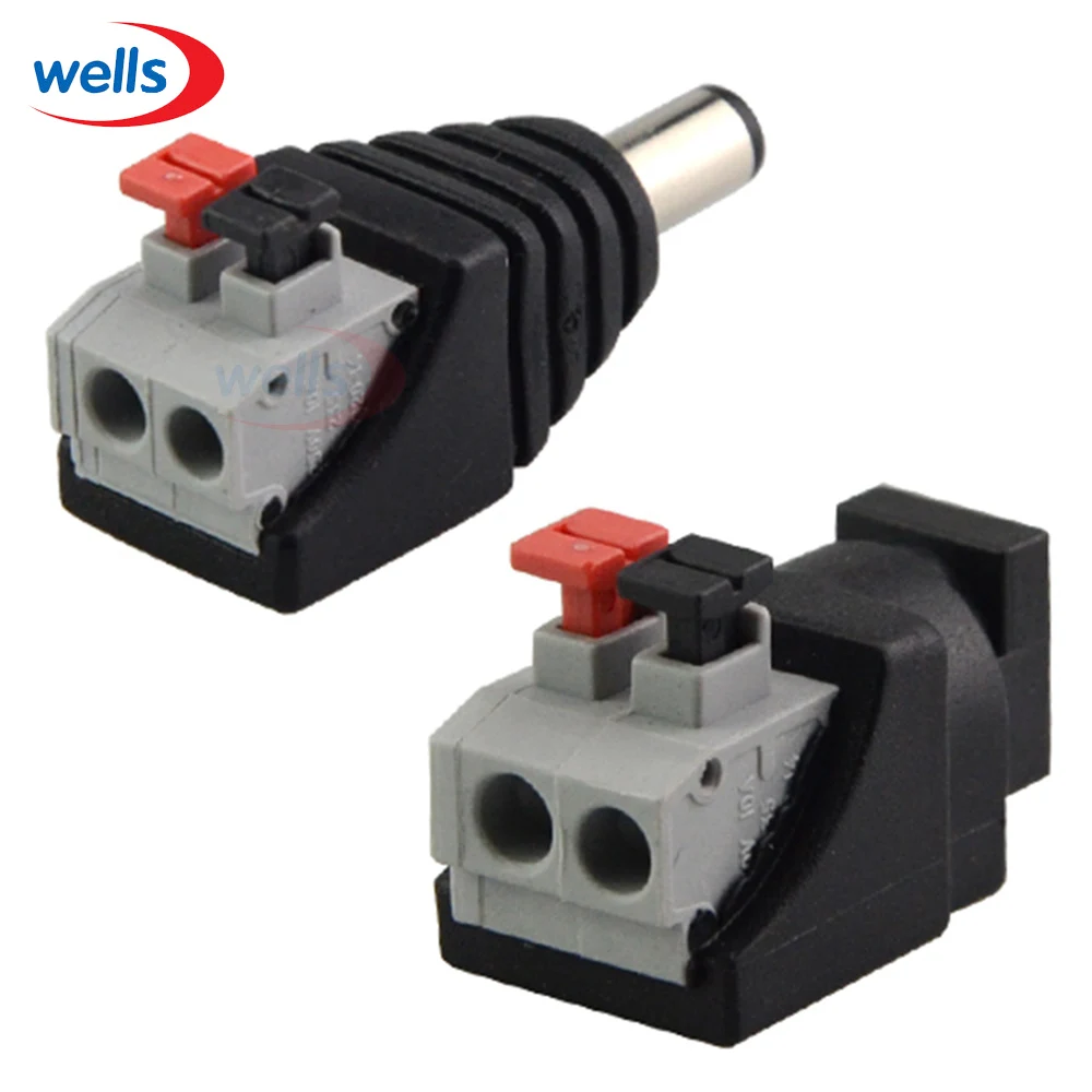 DC Power 2 1x5 5 мм штекер переходник разъем для 5050 3528 одноцветный светодиодный