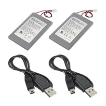 2х аккумулятор 1800 mAh 3,7 v+ USB кабель для sony контроллера PS3 3 белый P1W1 K4V8