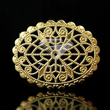 

10Pcs Raw Brass 45.5x36x1mm Cabochon Setting Oval Filigree Links Jewelry Making Finding Fit Bracelet Necklace Wholesale MB0551