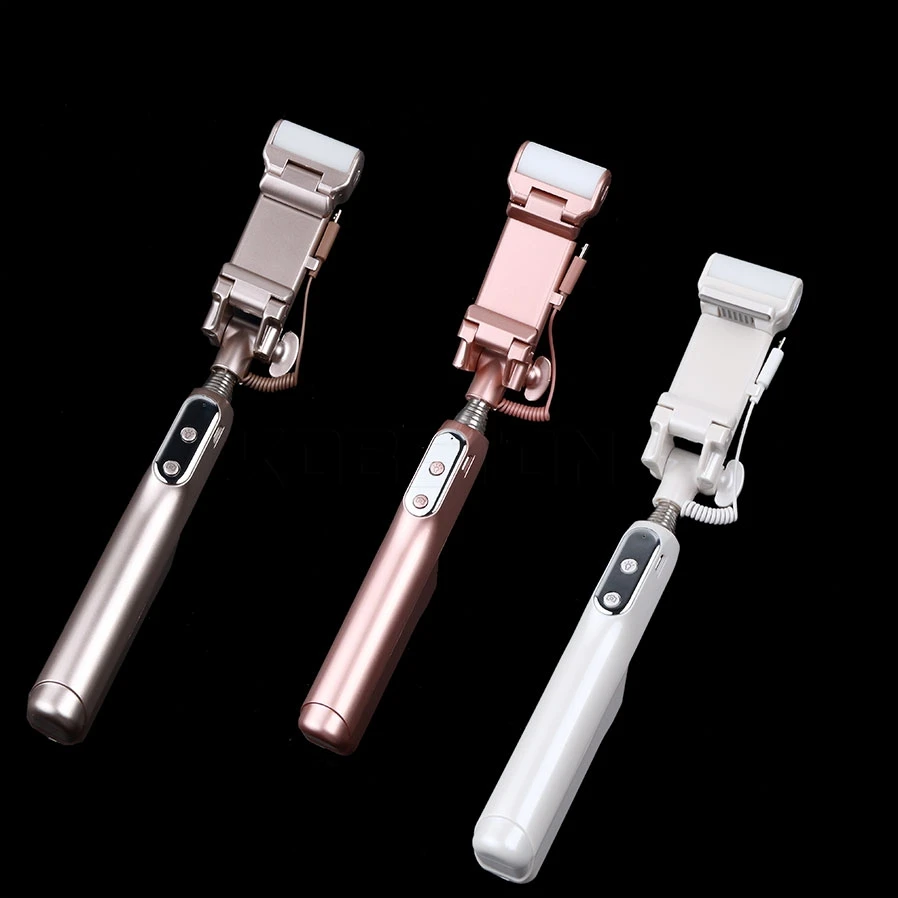 Bluetooth Wireless Selfie Stick Sticks Monopod LED 360 rotatable Light