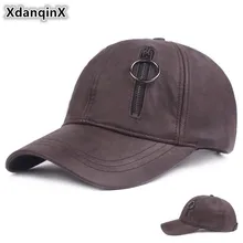 XdanqinX осенне-зимняя мужская шапка кожаная бейсболка кепки индивидуальные хип-хоп женские кепки регулируемый размер Snapback брендовые кепки