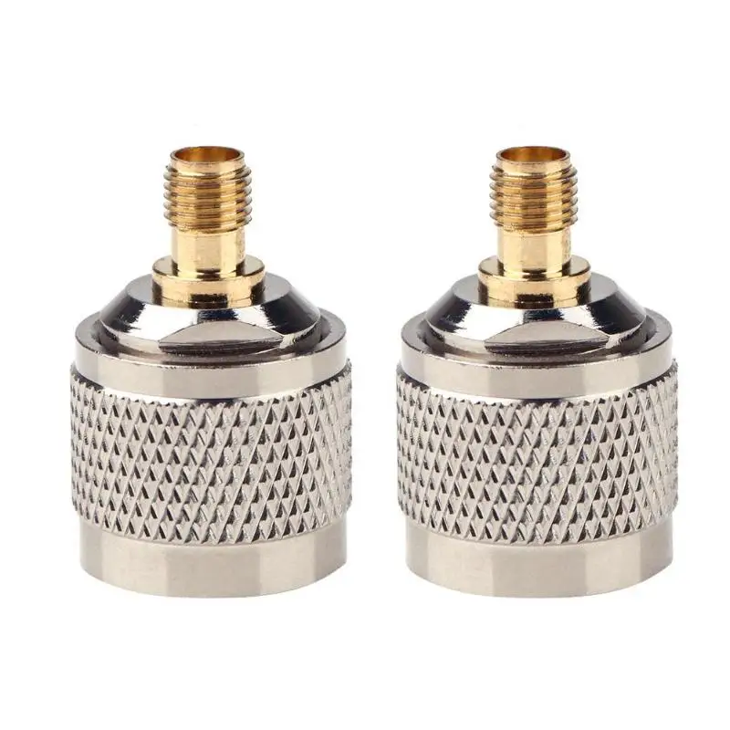 

2pcs N Male to SMA Female Connector RF Coax Coaxial Adapter Straight Type Copper Gilt for Cell Phone Mobile Signal Booster