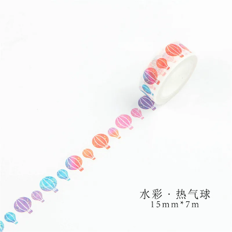 

1pcs Hot Air Balloon Original and Fengshui Hand Account Album Decorative Water Color Washi Tape Office Adhesive Tape1.5CM*7M
