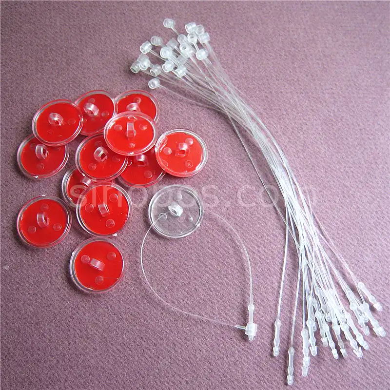 Invisible Adhesive Hanging Buttons 20mm all clear, plastic hook mount